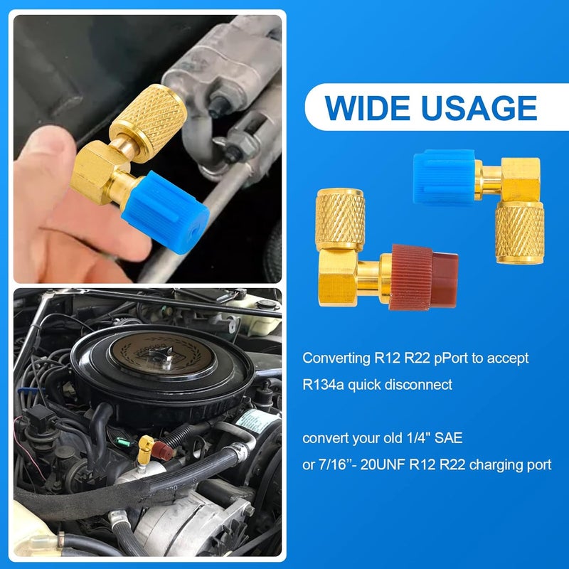 Tigbear R12 to R134A AC Fitting Adapter Kit, High/Low AC Fitting Port Retrofit Conversion Adapter, R12 to R134a Conversion Kit for Auto A/C Refrigerant System - Image 4